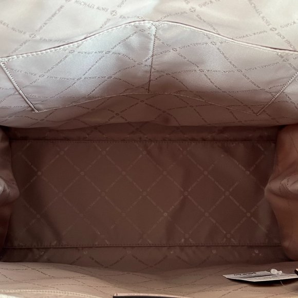 Michael Kors Mirella Large NS Canvas Tote Shoulder Satchel Bag Neutral Pink - Picture 8 of 10